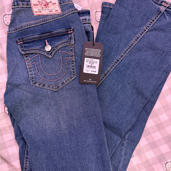 True religion size 26 pink trim joey low rise flare with tags - Picture 4 of 4
